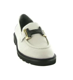 mocassins - Elégant - femme - Cuir Grainé - Crème - Softwaves