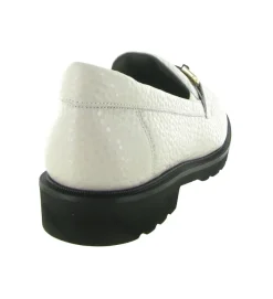 mocassins - Elégant - femme - Cuir Grainé - Crème - Softwaves