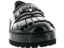 mocassins - Elégant - femme - Cuir - Noir - Elvio zanon