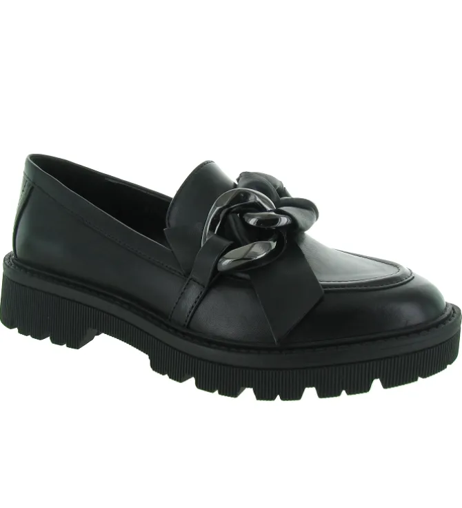 mocassins - Elégant - femme - Cuir - Noir - Regarde le ciel...