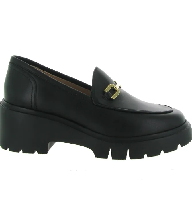 mocassins - Elégant - femme - Cuir - Noir - Unisa
