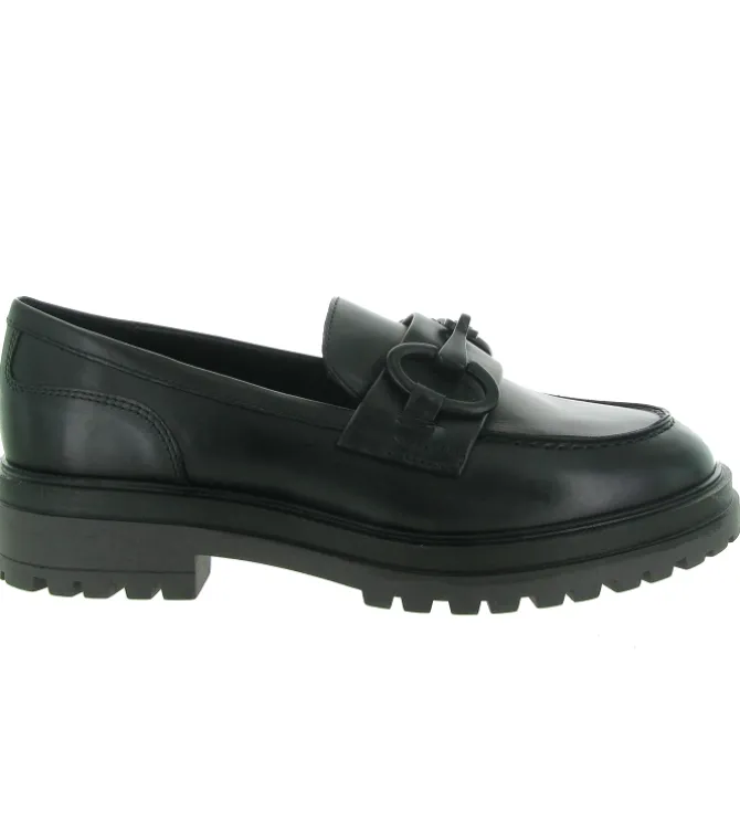 mocassins - Elégant - femme - Cuir - Noir - Julie dee