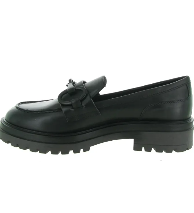 mocassins - Elégant - femme - Cuir - Noir - Julie dee