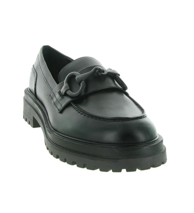 mocassins - Elégant - femme - Cuir - Noir - Julie dee