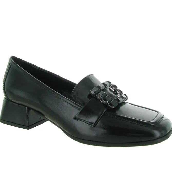 mocassins - Elégant - femme - Cuir - Noir - Julie dee