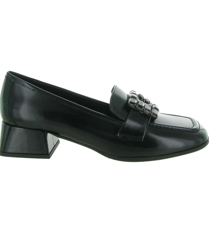 mocassins - Elégant - femme - Cuir - Noir - Julie dee