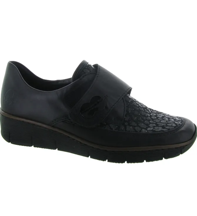 mocassins - Elégant - femme - Cuir - Noir - Rieker