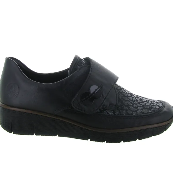 mocassins - Elégant - femme - Cuir - Noir - Rieker