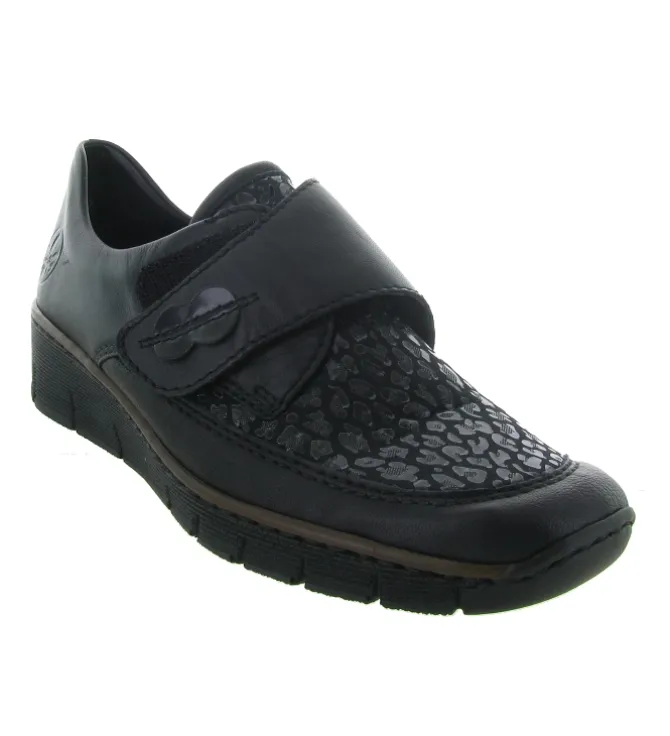 mocassins - Elégant - femme - Cuir - Noir - Rieker