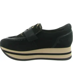mocassins - Elégant - femme - Cuir - Noir - Softwaves