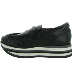 mocassins - Elégant - femme - Cuir - Noir - Softwaves