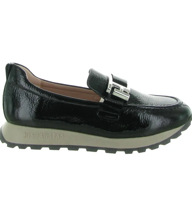 mocassins - Elégant - femme - Cuir - Noir - Hispanitas