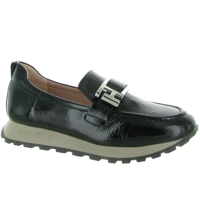mocassins - Elégant - femme - Cuir - Noir - Hispanitas