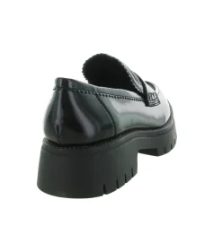 mocassins - Elégant - femme - Cuir - Noir - Regarde le ciel...