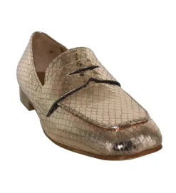 mocassins - Elégant - femme - Cuir - Or - Julie dee