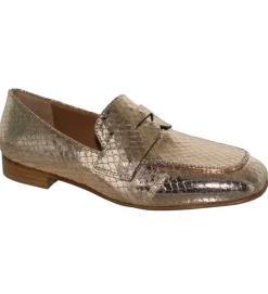 mocassins - Elégant - femme - Cuir - Or - Julie dee