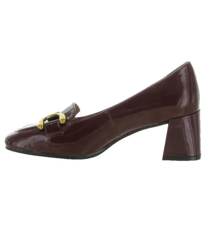 mocassins - Elégant - femme - Cuir Vernis - Bordeaux - Bibi lou