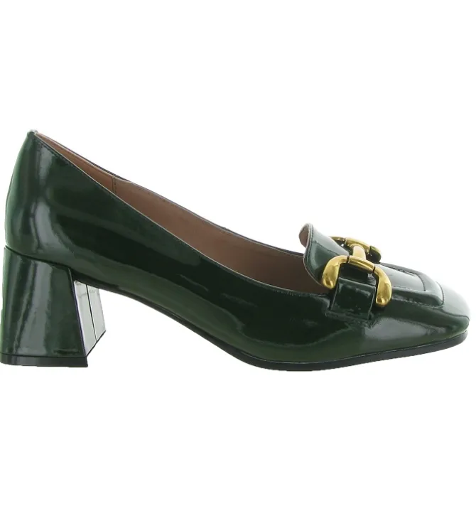mocassins - Elégant - femme - Cuir Vernis - Kaki - Bibi lou