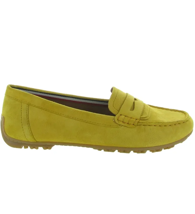 mocassins - Elégant - femme - Nubuck - Jaune - Geox