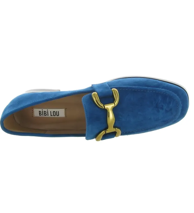 mocassins - Elégant - femme - Nubuck - Bleu - Bibi lou