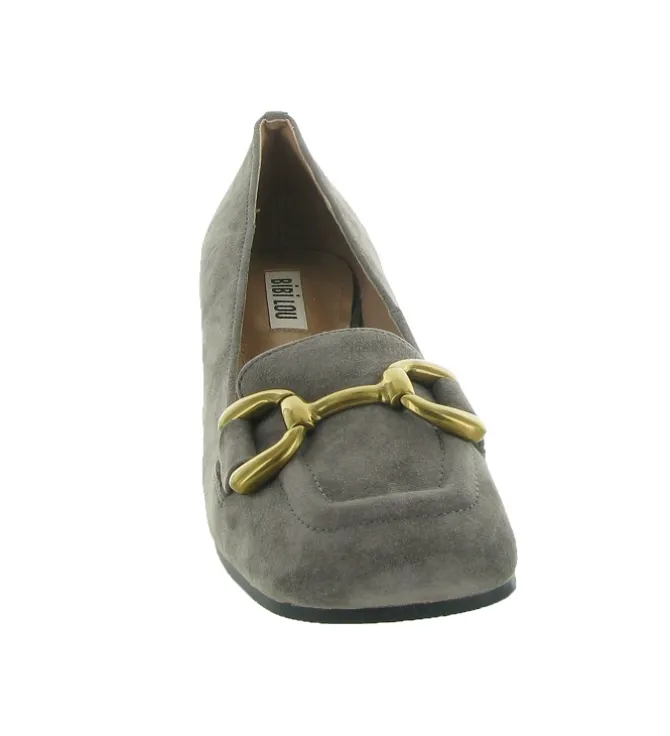 mocassins - Elégant - femme - Nubuck - Gris - Bibi lou