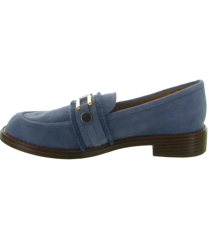 mocassins - Elégant - femme - Nubuck - Bleu jean - Mamzelle