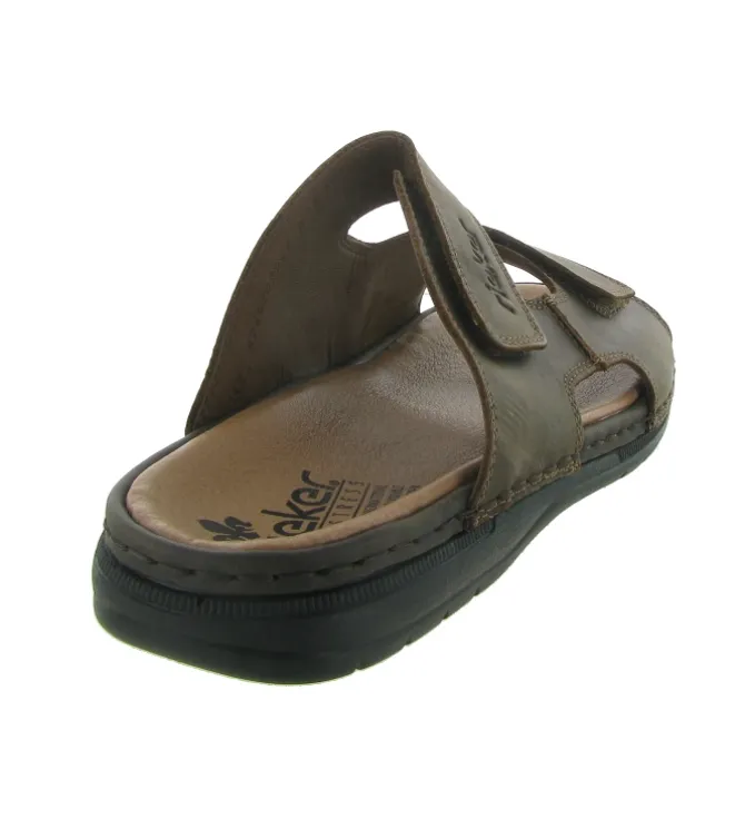 nu pieds - Mules et Tongs - homme - Cuir - Marron - Rieker