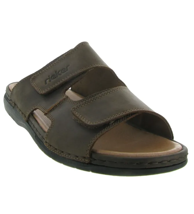 nu pieds - Mules et Tongs - homme - Cuir - Marron - Rieker