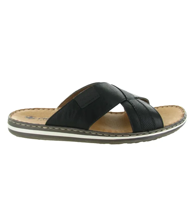 nu pieds - Sandales - homme - Synthétique - Noir - Rieker