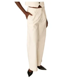 pantalon - DROIT - vetement femme - Textile - Beige - Grace and mila