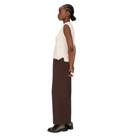 pantalon - DROIT - vetement femme - Coton - Marron - Grace and mila