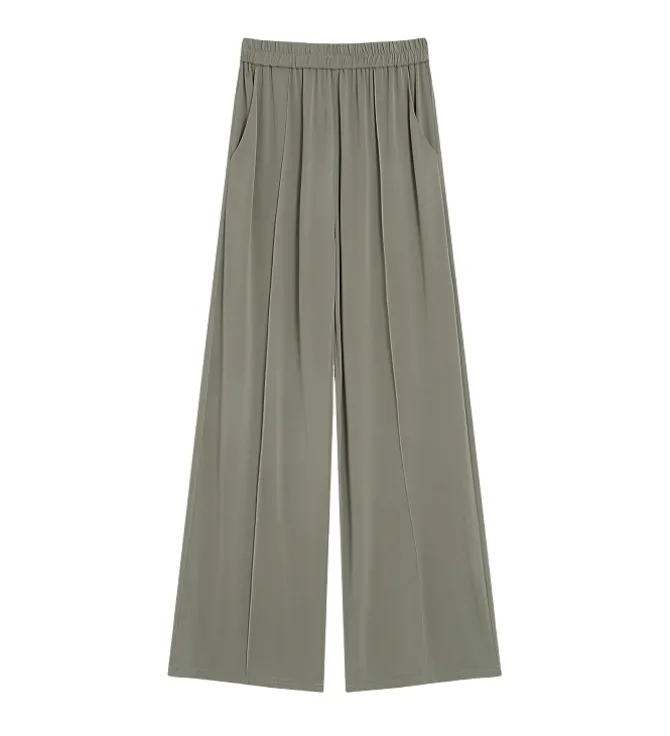 pantalon - DROIT - vetement femme - Textile - Kaki - Grace and mila
