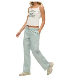 pantalon - DROIT - vetement femme - Coton - Vert - Superdry