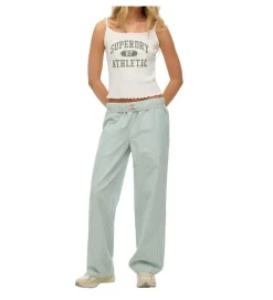 pantalon - DROIT - vetement femme - Coton - Vert - Superdry