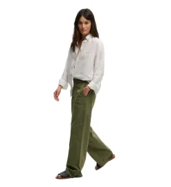 pantalon - DROIT - vetement femme - Coton - Kaki - Superdry