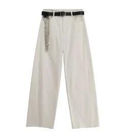 pantalon - DROIT - vetement femme - Coton - Crème - Imperial fashion