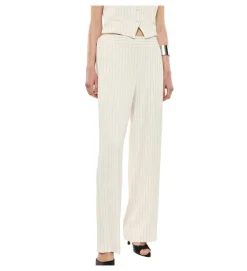 pantalon - DROIT - vetement femme - Coton - Crème - Imperial fashion