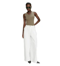 pantalon - JEANS - vetement femme - Coton - Blanc - Grace and mila