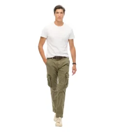 pantalon - POCHES LATERALES - vetement homme - Coton - Kaki - Superdry