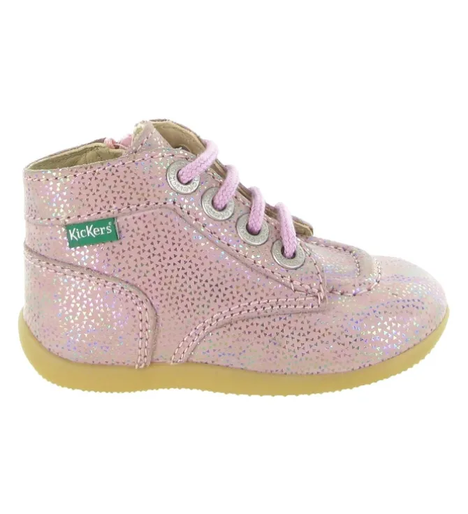 pre marche du 16 au 23 - - bebe fille - Cuir laminé - Multicolor - Kickers