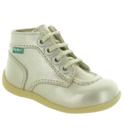 pre marche du 16 au 23 - - bebe fille - Cuir laminé - Or - Kickers