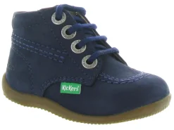 pre marche du 16 au 23 - - bebe garcon - Cuir - Bleu - Kickers
