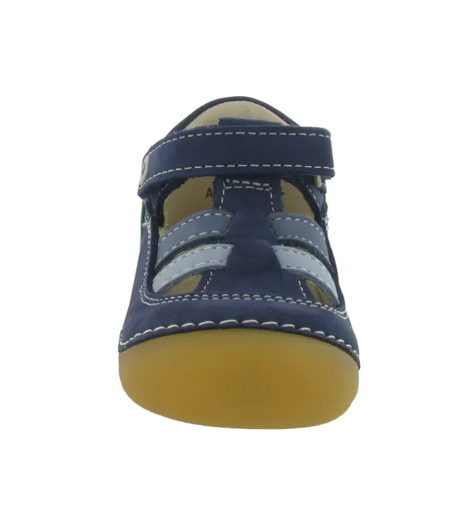 pre marche du 16 au 23 - Semelle souple - bebe garcon - Cuir - Bleu - Kickers