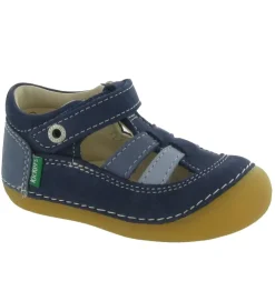 pre marche du 16 au 23 - Semelle souple - bebe garcon - Cuir - Bleu - Kickers