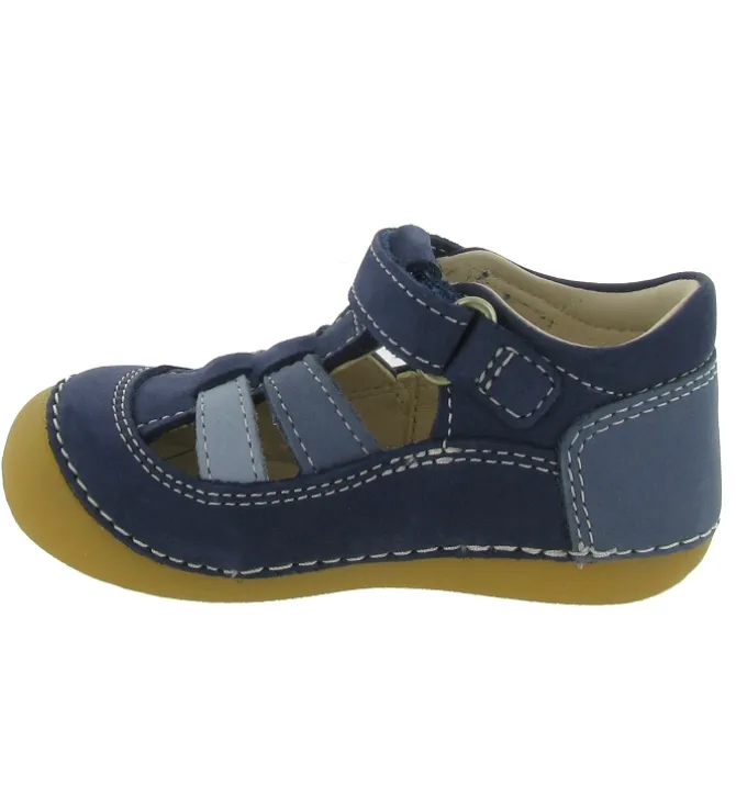 pre marche du 16 au 23 - Semelle souple - bebe garcon - Cuir - Bleu - Kickers