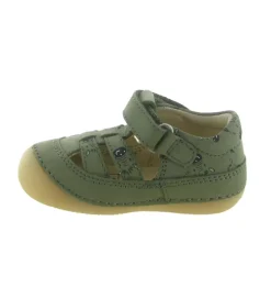 pre marche du 16 au 23 - Semelle souple - bebe garcon - Cuir - Vert - Kickers