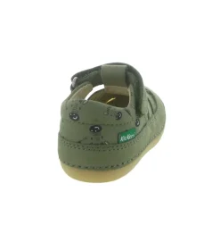 pre marche du 16 au 23 - Semelle souple - bebe garcon - Cuir - Vert - Kickers