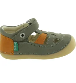 pre marche du 16 au 23 - Semelle souple - bebe garcon - Cuir - Vert - Kickers