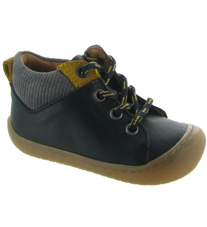 pre marche du 16 au 23 - Semelle souple - bebe garcon - Cuir - Bleu Marine - Bellamy