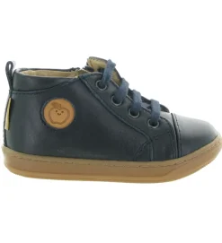 pre marche du 16 au 23 - Semelle souple - bebe garcon - Cuir - Bleu - Shoo pom